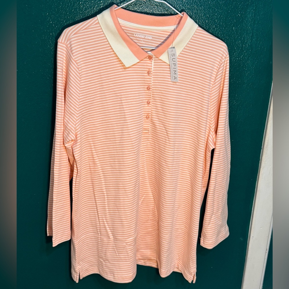 Striped Long Sleeve Polo Shirt
